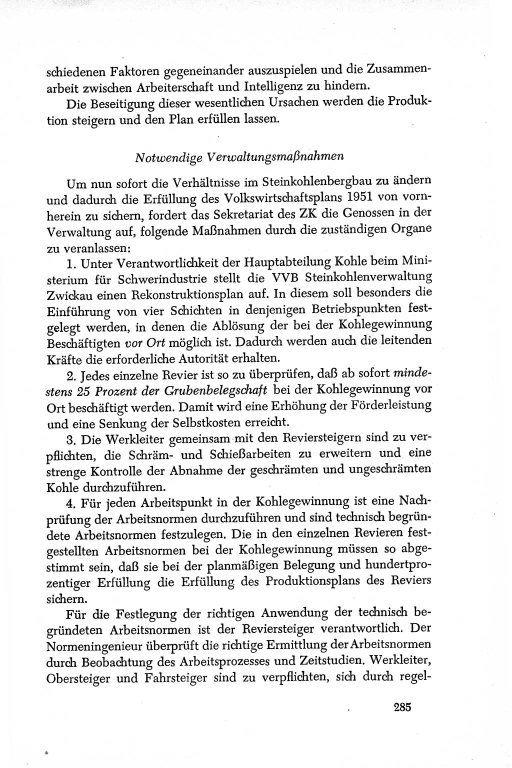 Dokumente der Sozialistischen Einheitspartei Deutschlands (SED) [Deutsche Demokratische Republik (DDR)] 1950-1952, Seite 285 (Dok. SED DDR 1950-1952, S. 285)