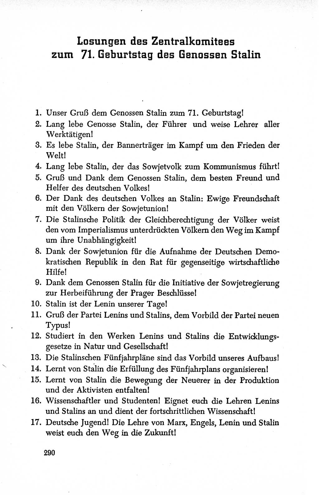 Dokumente der Sozialistischen Einheitspartei Deutschlands (SED) [Deutsche Demokratische Republik (DDR)] 1950-1952, Seite 290 (Dok. SED DDR 1950-1952, S. 290)