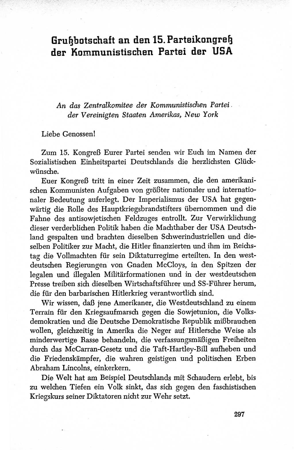 Dokumente der Sozialistischen Einheitspartei Deutschlands (SED) [Deutsche Demokratische Republik (DDR)] 1950-1952, Seite 297 (Dok. SED DDR 1950-1952, S. 297)