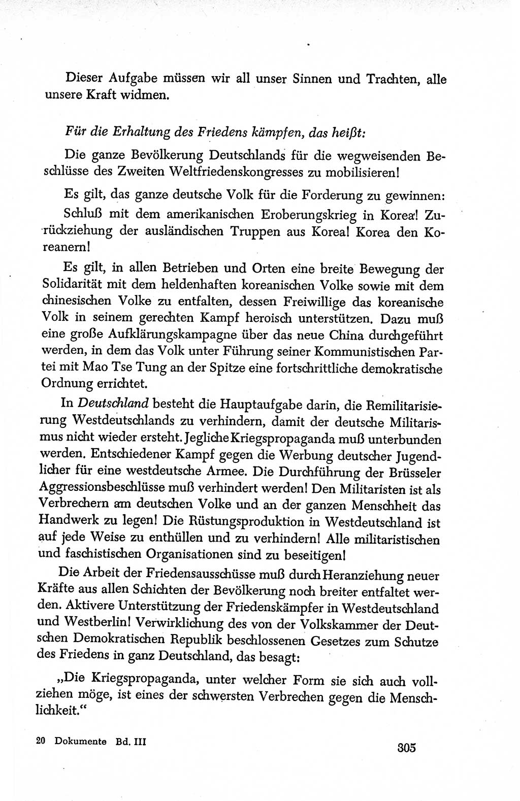 Dokumente der Sozialistischen Einheitspartei Deutschlands (SED) [Deutsche Demokratische Republik (DDR)] 1950-1952, Seite 305 (Dok. SED DDR 1950-1952, S. 305)