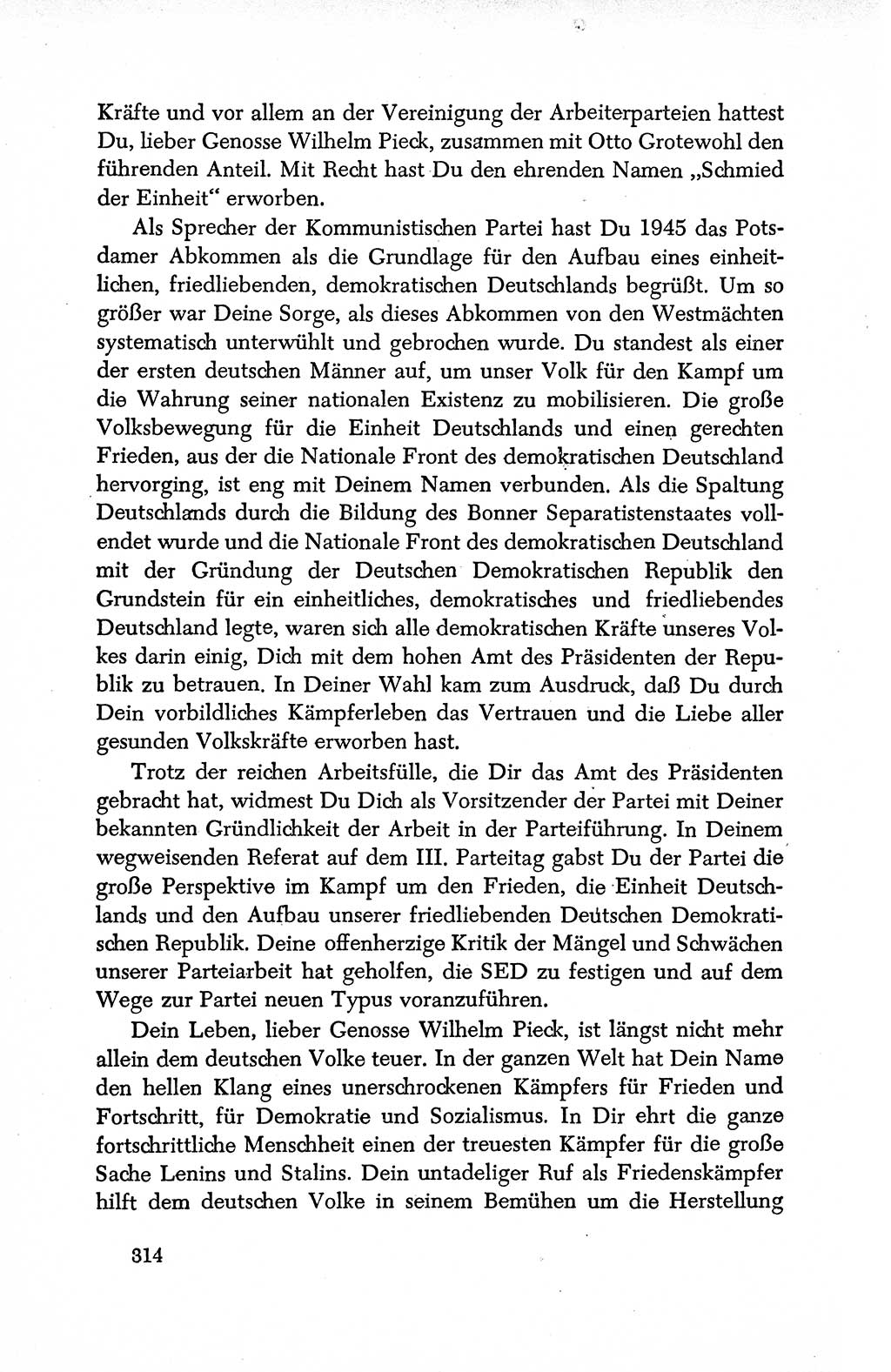 Dokumente der Sozialistischen Einheitspartei Deutschlands (SED) [Deutsche Demokratische Republik (DDR)] 1950-1952, Seite 314 (Dok. SED DDR 1950-1952, S. 314)