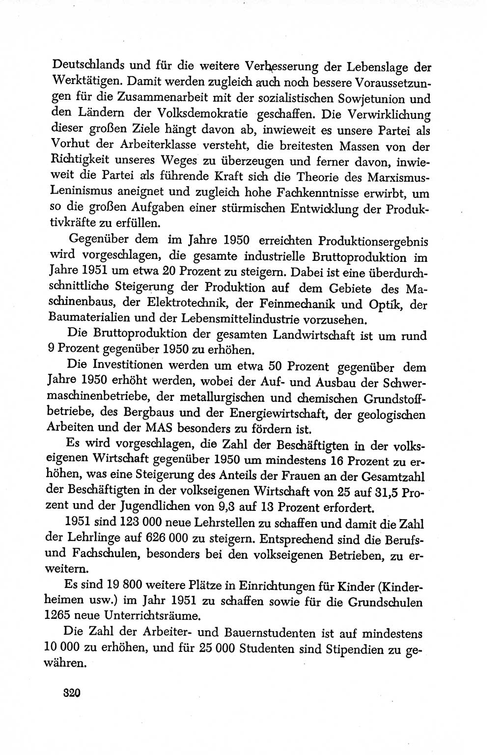 Dokumente der Sozialistischen Einheitspartei Deutschlands (SED) [Deutsche Demokratische Republik (DDR)] 1950-1952, Seite 320 (Dok. SED DDR 1950-1952, S. 320)