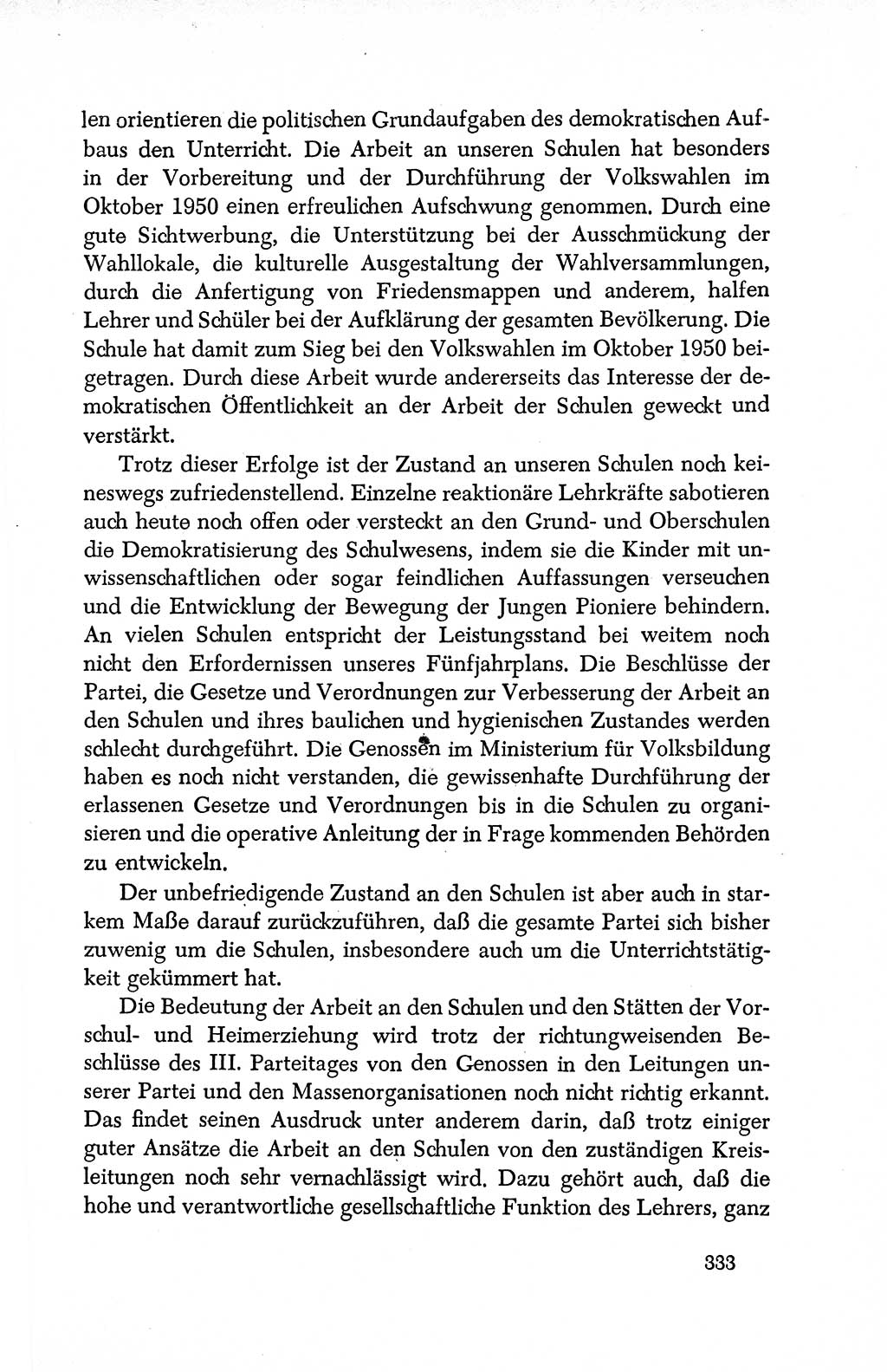 Dokumente der Sozialistischen Einheitspartei Deutschlands (SED) [Deutsche Demokratische Republik (DDR)] 1950-1952, Seite 333 (Dok. SED DDR 1950-1952, S. 333)