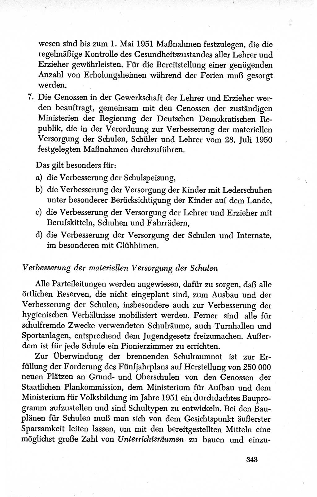 Dokumente der Sozialistischen Einheitspartei Deutschlands (SED) [Deutsche Demokratische Republik (DDR)] 1950-1952, Seite 343 (Dok. SED DDR 1950-1952, S. 343)