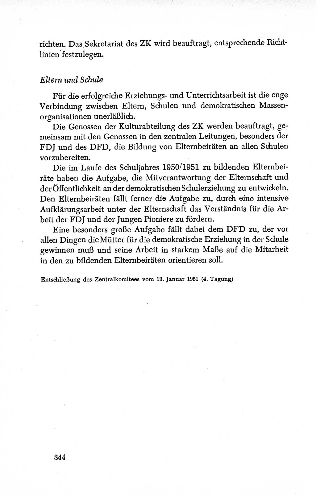 Dokumente der Sozialistischen Einheitspartei Deutschlands (SED) [Deutsche Demokratische Republik (DDR)] 1950-1952, Seite 344 (Dok. SED DDR 1950-1952, S. 344)