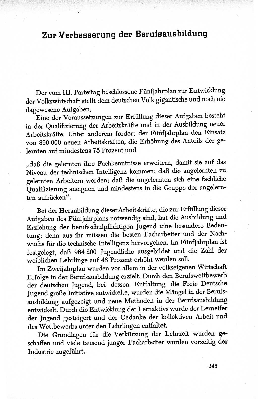 Dokumente der Sozialistischen Einheitspartei Deutschlands (SED) [Deutsche Demokratische Republik (DDR)] 1950-1952, Seite 345 (Dok. SED DDR 1950-1952, S. 345)