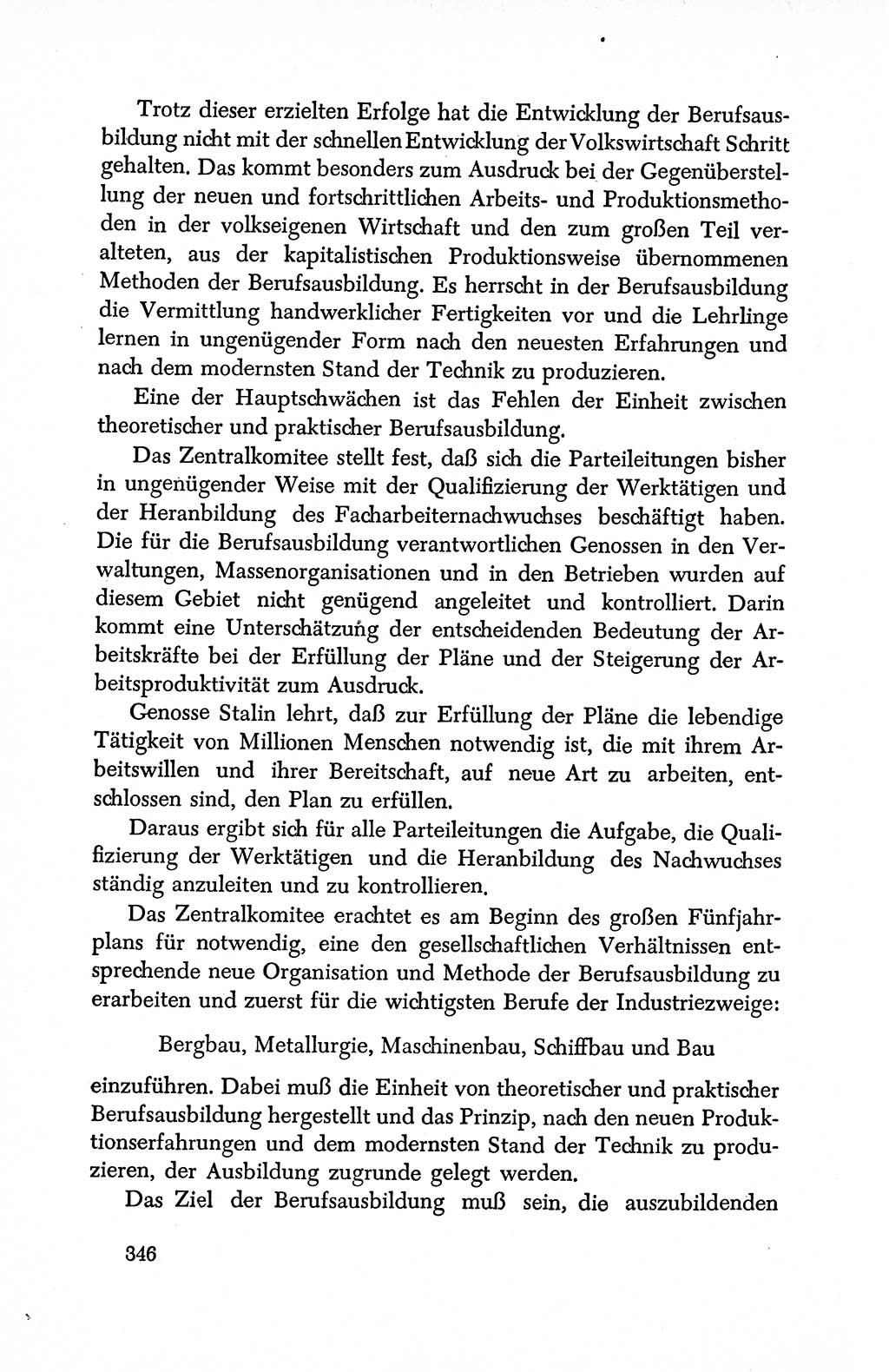 Dokumente der Sozialistischen Einheitspartei Deutschlands (SED) [Deutsche Demokratische Republik (DDR)] 1950-1952, Seite 346 (Dok. SED DDR 1950-1952, S. 346)