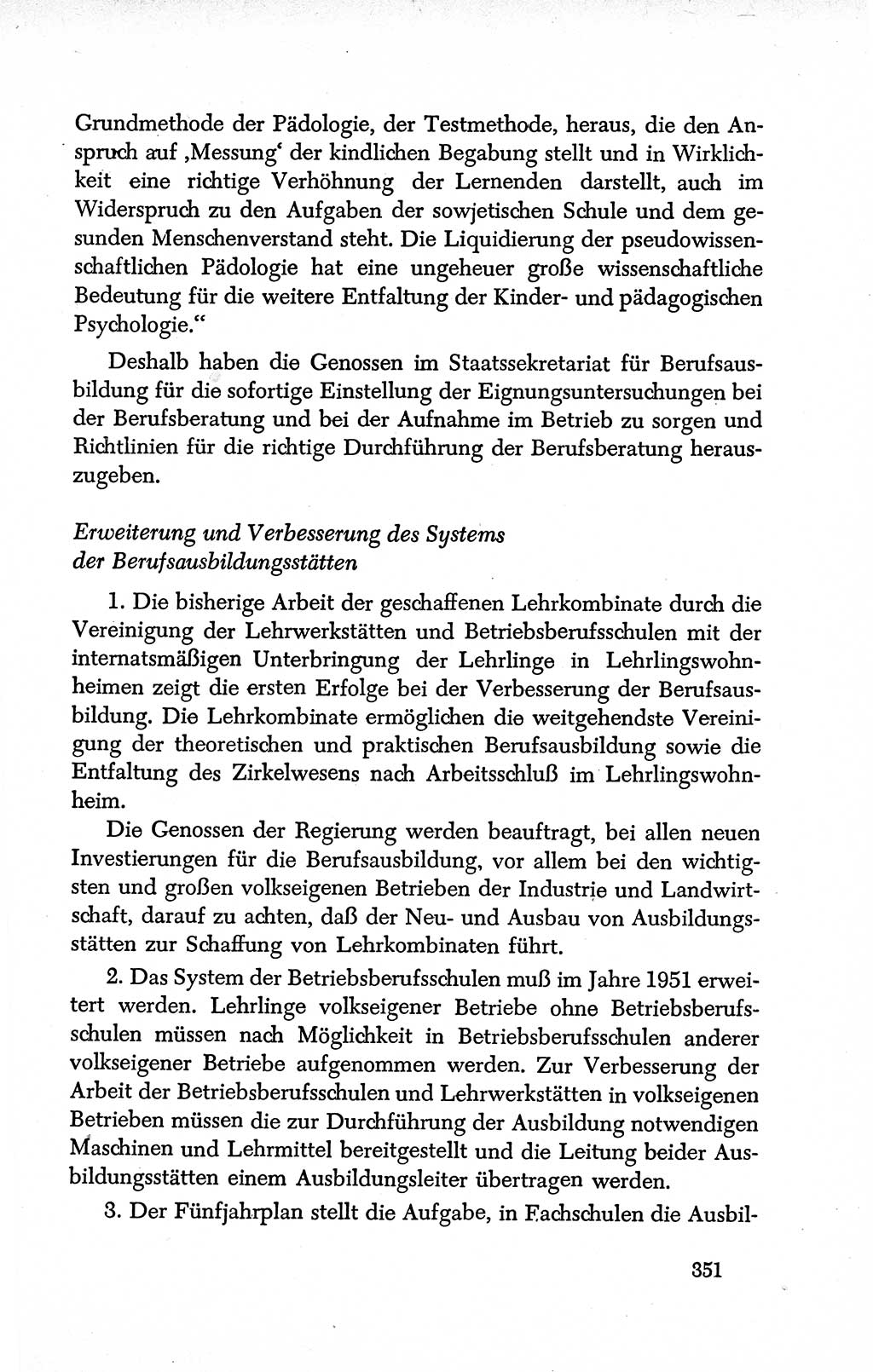 Dokumente der Sozialistischen Einheitspartei Deutschlands (SED) [Deutsche Demokratische Republik (DDR)] 1950-1952, Seite 351 (Dok. SED DDR 1950-1952, S. 351)