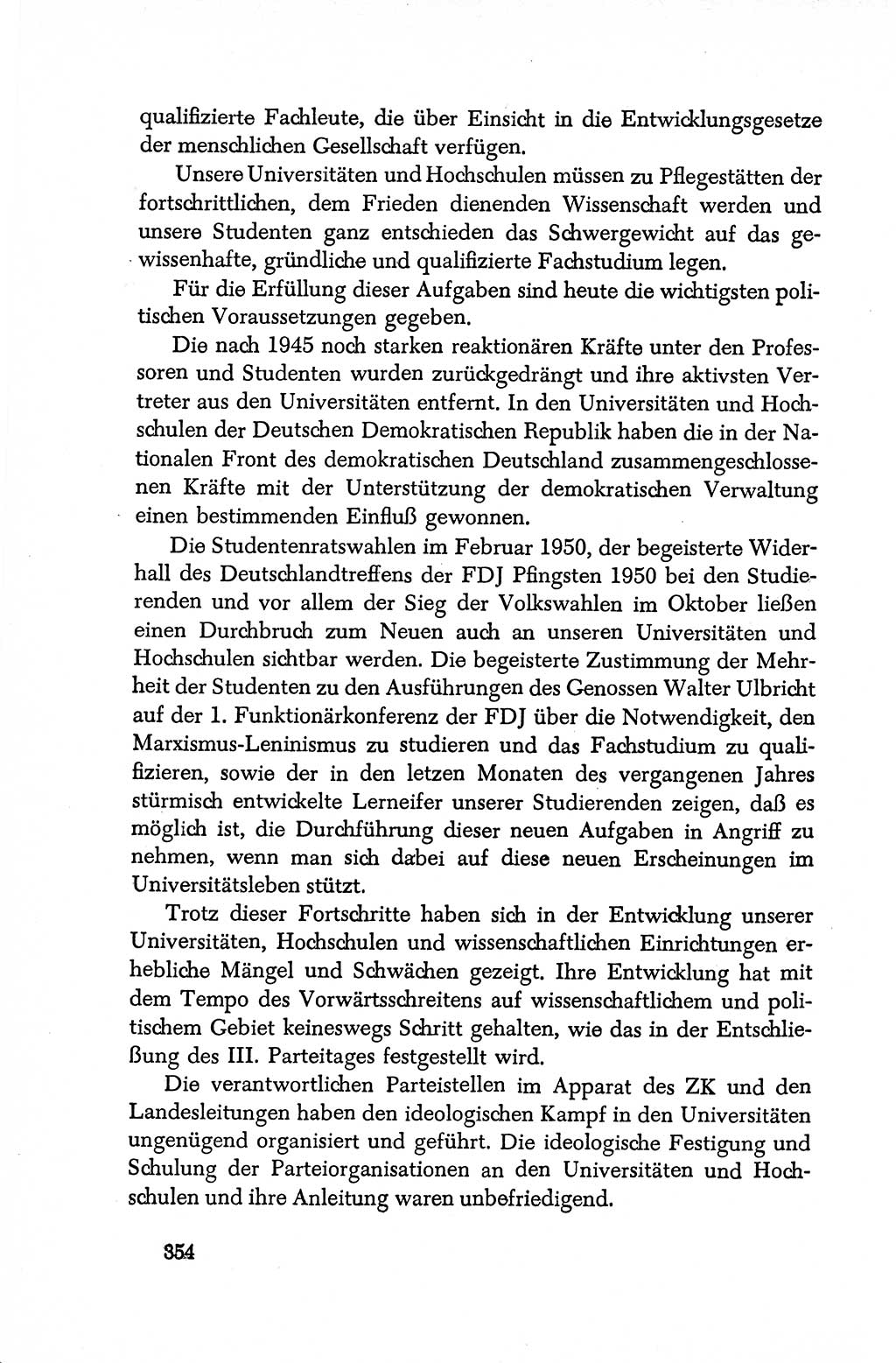 Dokumente der Sozialistischen Einheitspartei Deutschlands (SED) [Deutsche Demokratische Republik (DDR)] 1950-1952, Seite 354 (Dok. SED DDR 1950-1952, S. 354)