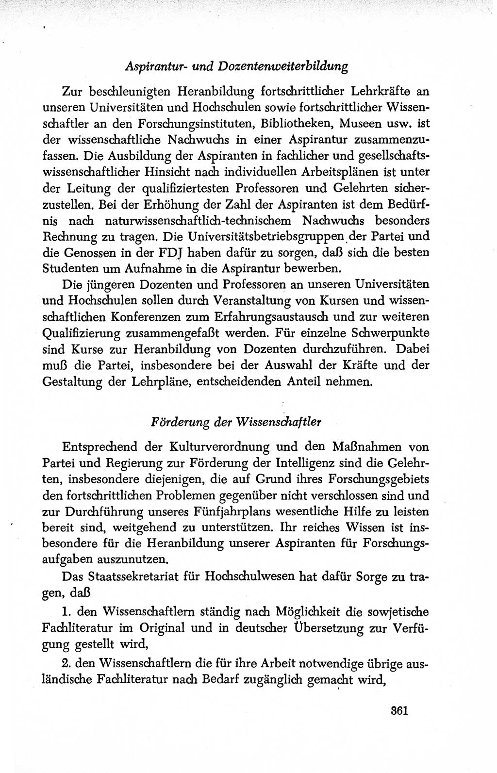 Dokumente der Sozialistischen Einheitspartei Deutschlands (SED) [Deutsche Demokratische Republik (DDR)] 1950-1952, Seite 361 (Dok. SED DDR 1950-1952, S. 361)