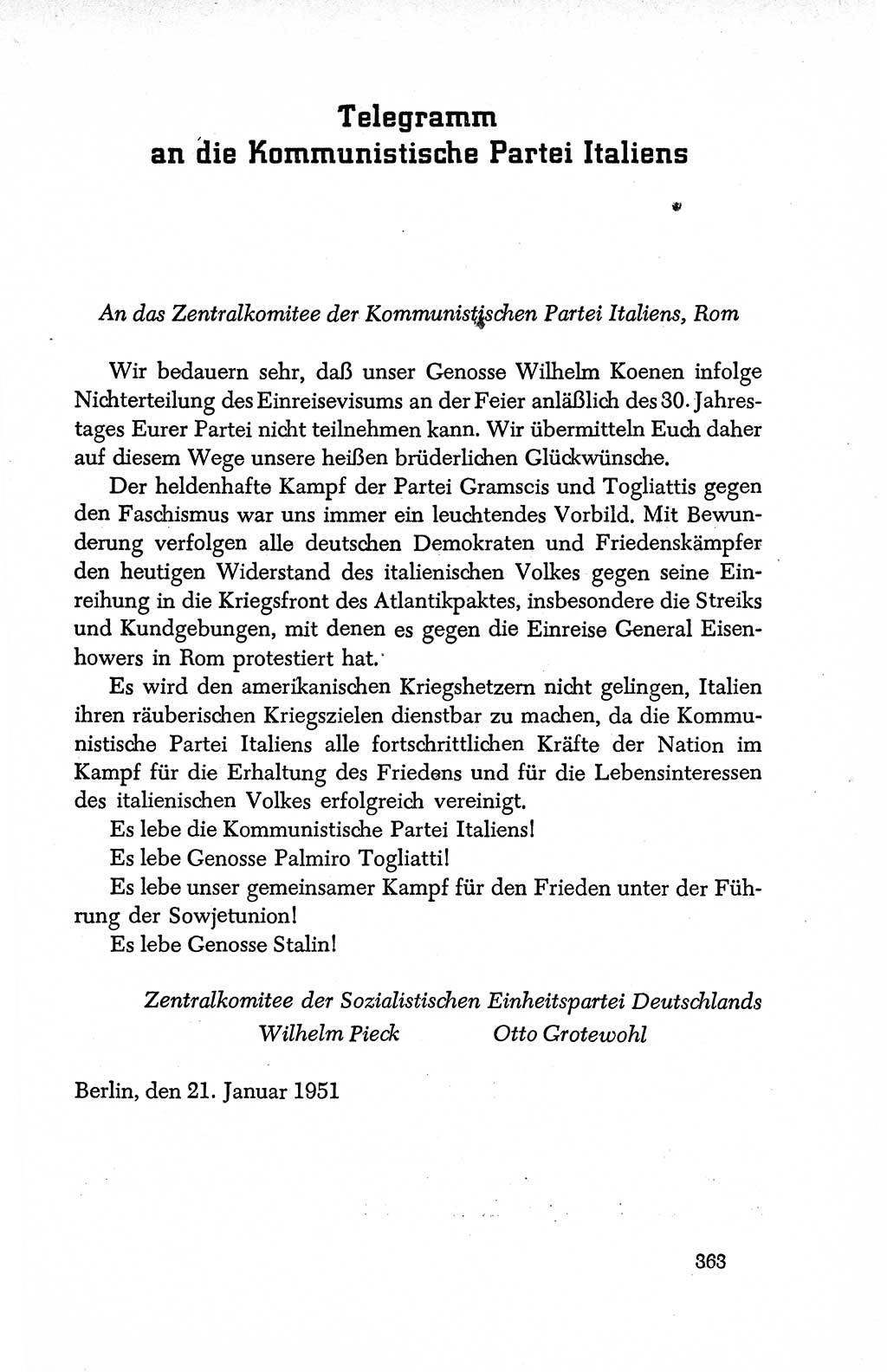 Dokumente der Sozialistischen Einheitspartei Deutschlands (SED) [Deutsche Demokratische Republik (DDR)] 1950-1952, Seite 363 (Dok. SED DDR 1950-1952, S. 363)