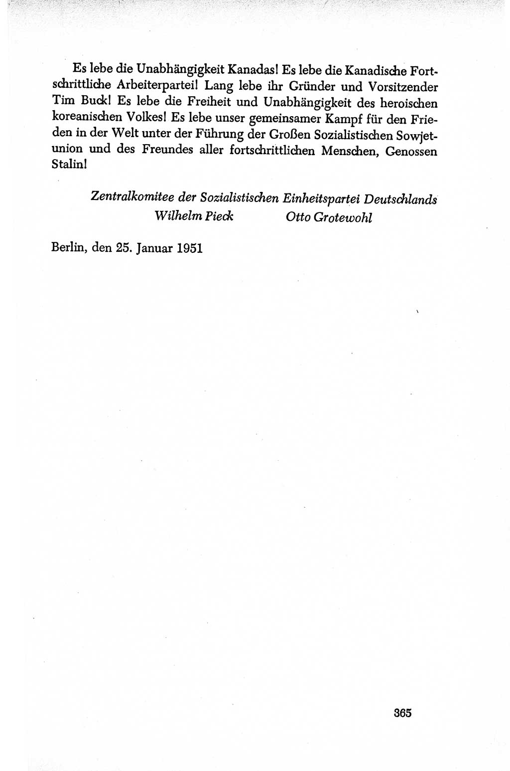 Dokumente der Sozialistischen Einheitspartei Deutschlands (SED) [Deutsche Demokratische Republik (DDR)] 1950-1952, Seite 365 (Dok. SED DDR 1950-1952, S. 365)
