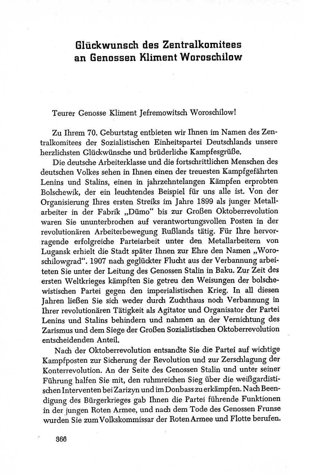 Dokumente der Sozialistischen Einheitspartei Deutschlands (SED) [Deutsche Demokratische Republik (DDR)] 1950-1952, Seite 366 (Dok. SED DDR 1950-1952, S. 366)