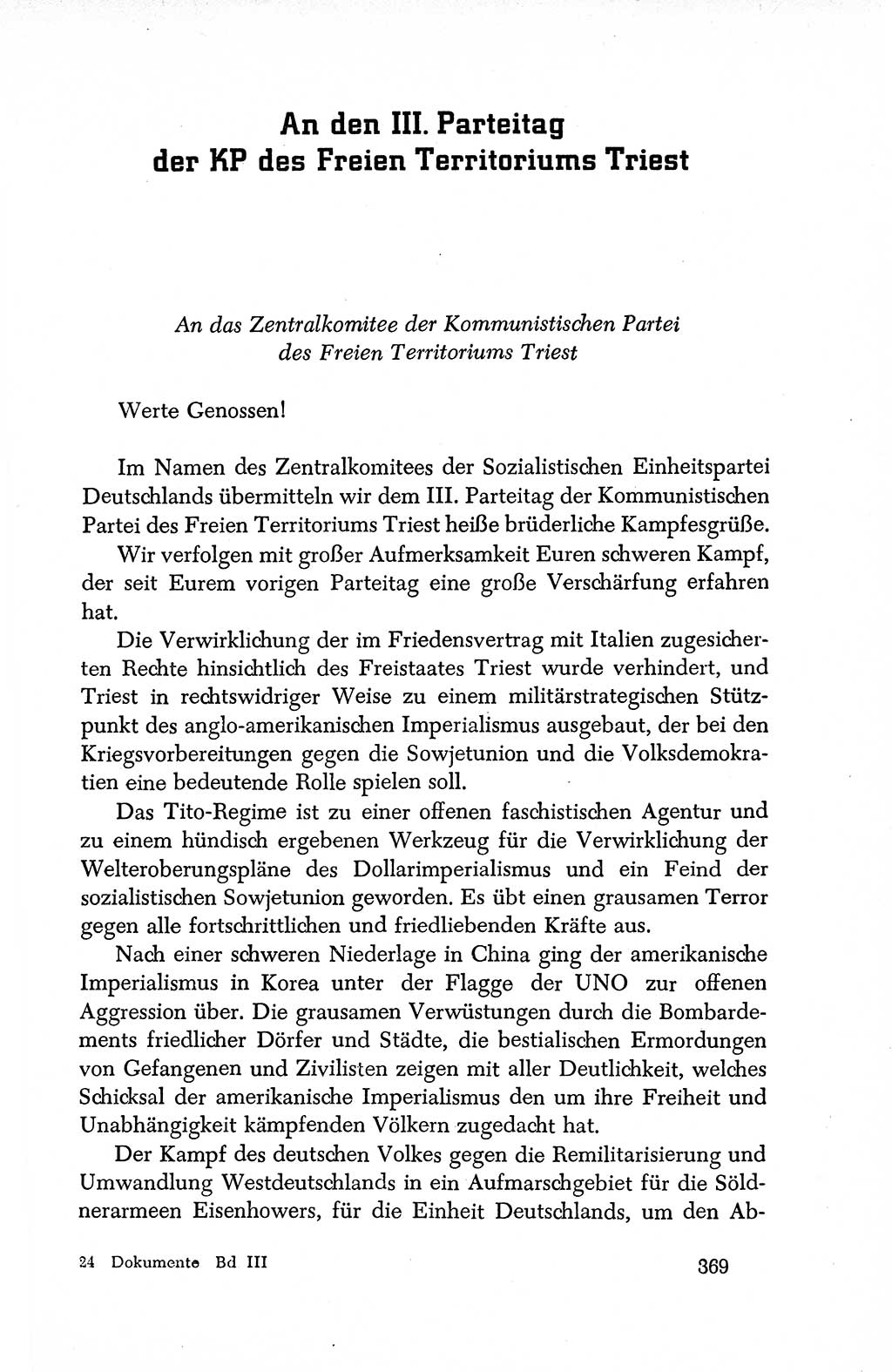 Dokumente der Sozialistischen Einheitspartei Deutschlands (SED) [Deutsche Demokratische Republik (DDR)] 1950-1952, Seite 369 (Dok. SED DDR 1950-1952, S. 369)