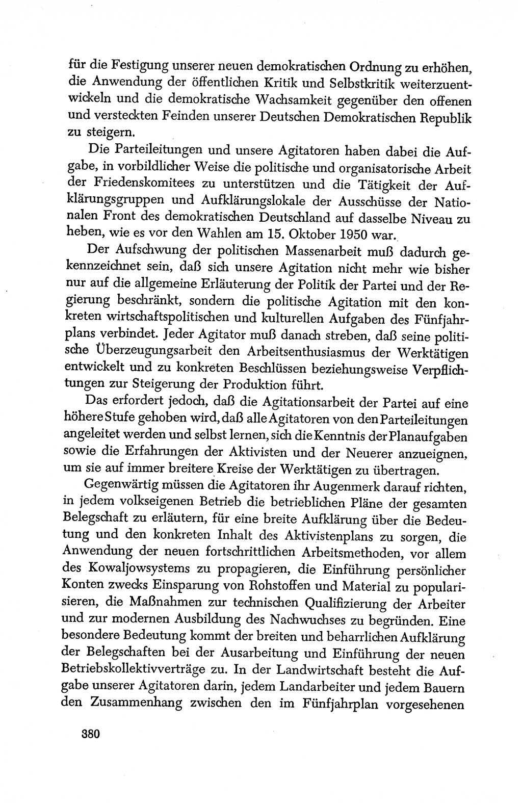 Dokumente der Sozialistischen Einheitspartei Deutschlands (SED) [Deutsche Demokratische Republik (DDR)] 1950-1952, Seite 380 (Dok. SED DDR 1950-1952, S. 380)
