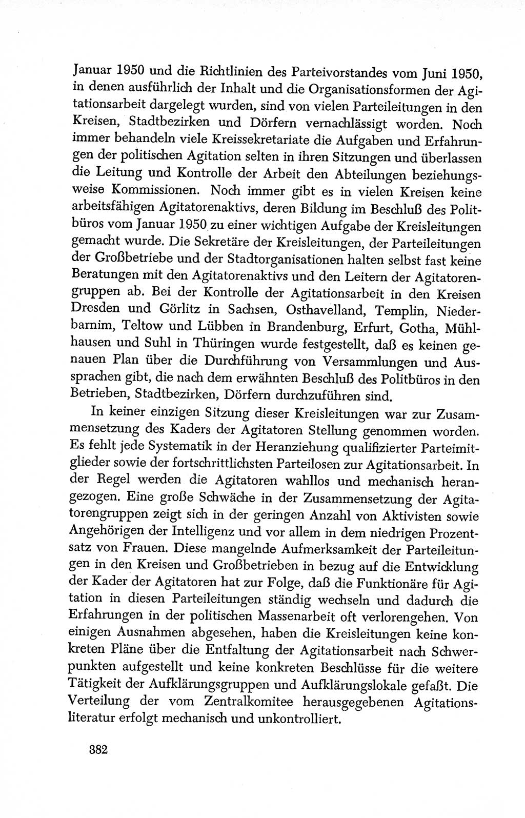 Dokumente der Sozialistischen Einheitspartei Deutschlands (SED) [Deutsche Demokratische Republik (DDR)] 1950-1952, Seite 382 (Dok. SED DDR 1950-1952, S. 382)