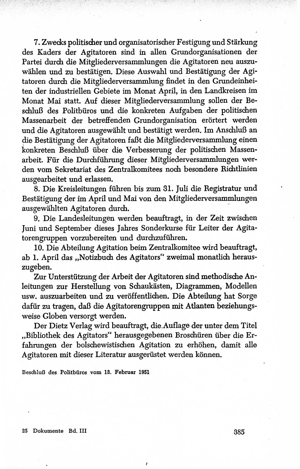 Dokumente der Sozialistischen Einheitspartei Deutschlands (SED) [Deutsche Demokratische Republik (DDR)] 1950-1952, Seite 385 (Dok. SED DDR 1950-1952, S. 385)