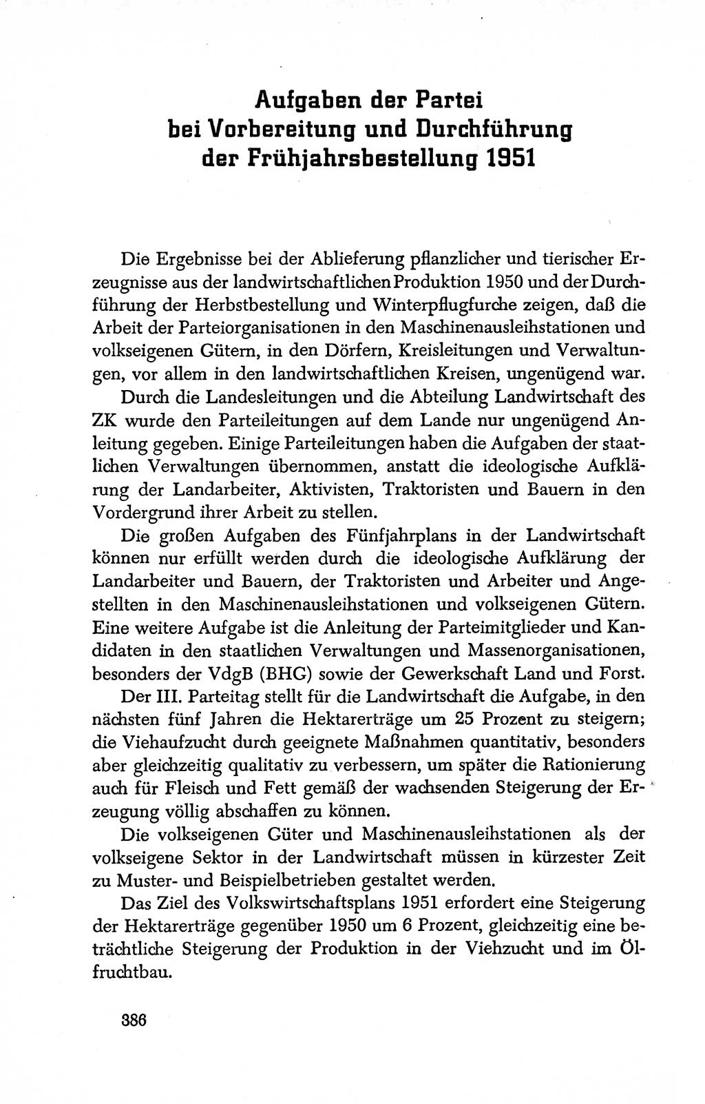 Dokumente der Sozialistischen Einheitspartei Deutschlands (SED) [Deutsche Demokratische Republik (DDR)] 1950-1952, Seite 386 (Dok. SED DDR 1950-1952, S. 386)