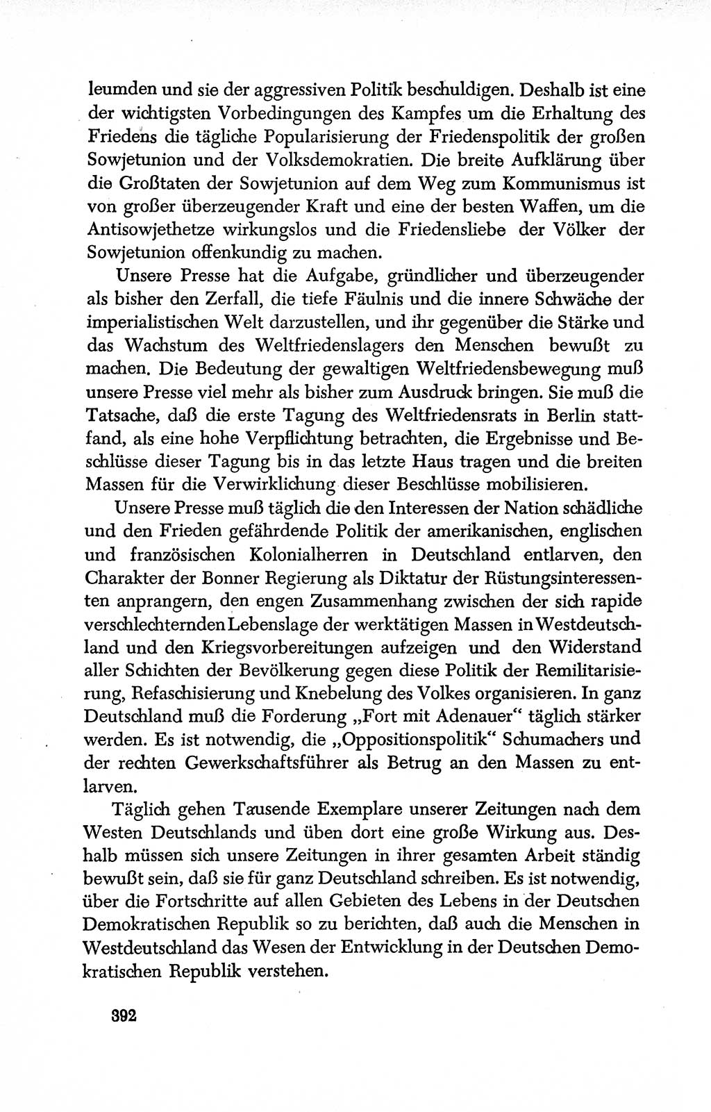 Dokumente der Sozialistischen Einheitspartei Deutschlands (SED) [Deutsche Demokratische Republik (DDR)] 1950-1952, Seite 392 (Dok. SED DDR 1950-1952, S. 392)