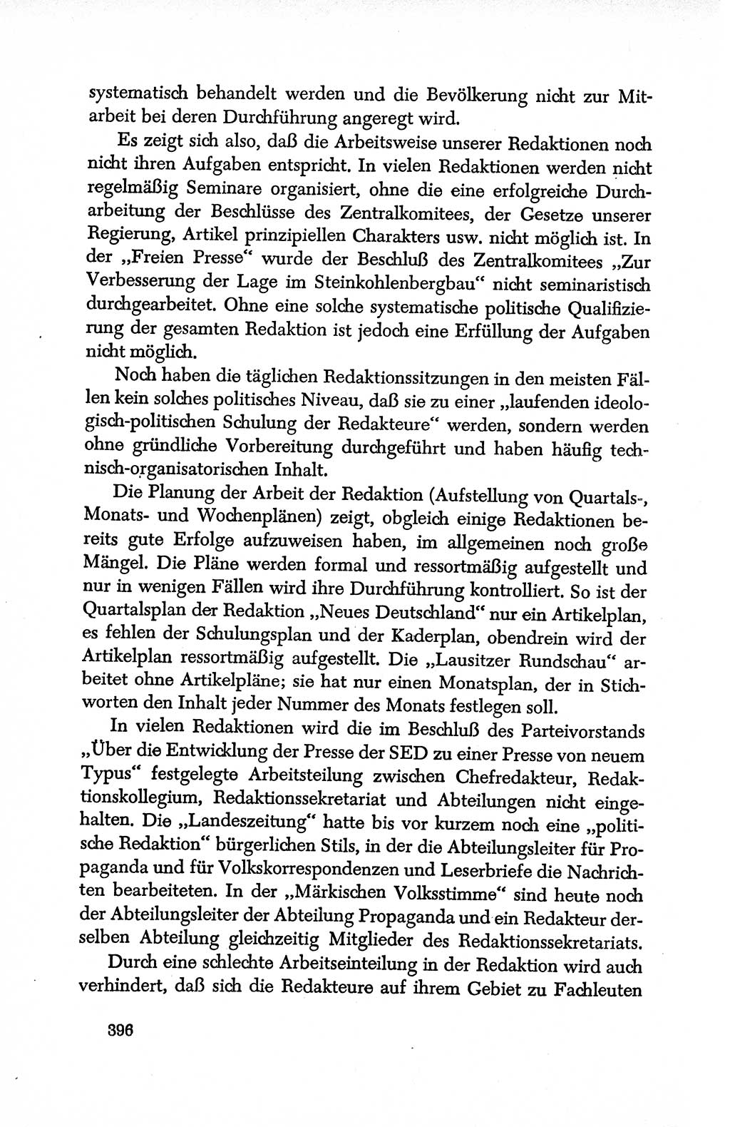 Dokumente der Sozialistischen Einheitspartei Deutschlands (SED) [Deutsche Demokratische Republik (DDR)] 1950-1952, Seite 396 (Dok. SED DDR 1950-1952, S. 396)