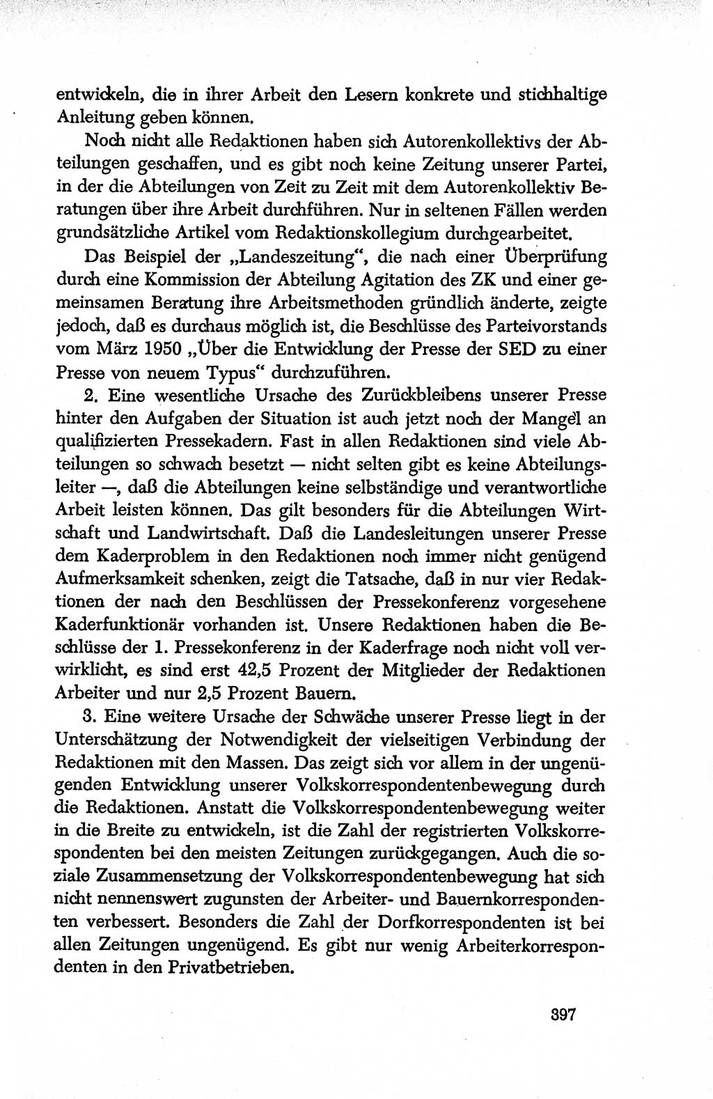 Dokumente der Sozialistischen Einheitspartei Deutschlands (SED) [Deutsche Demokratische Republik (DDR)] 1950-1952, Seite 397 (Dok. SED DDR 1950-1952, S. 397)