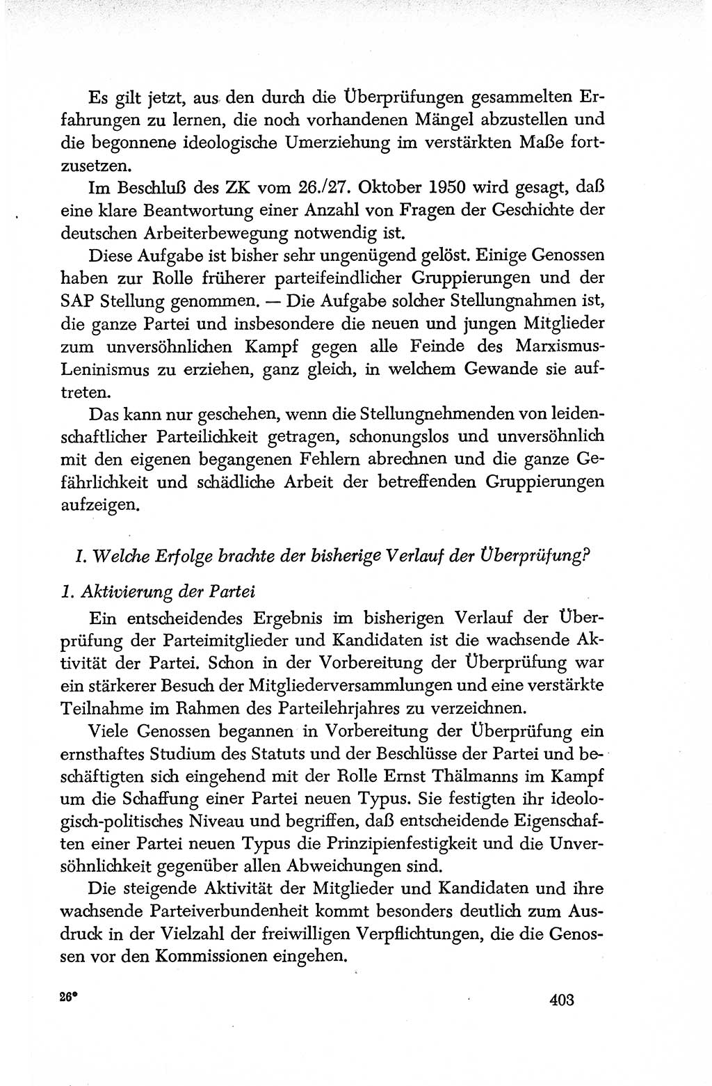 Dokumente der Sozialistischen Einheitspartei Deutschlands (SED) [Deutsche Demokratische Republik (DDR)] 1950-1952, Seite 403 (Dok. SED DDR 1950-1952, S. 403)