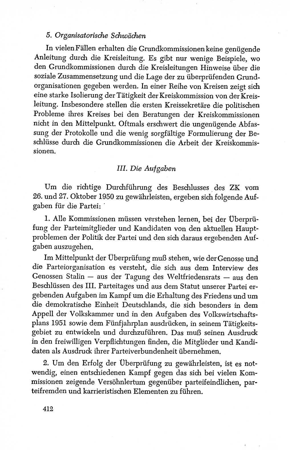 Dokumente der Sozialistischen Einheitspartei Deutschlands (SED) [Deutsche Demokratische Republik (DDR)] 1950-1952, Seite 412 (Dok. SED DDR 1950-1952, S. 412)