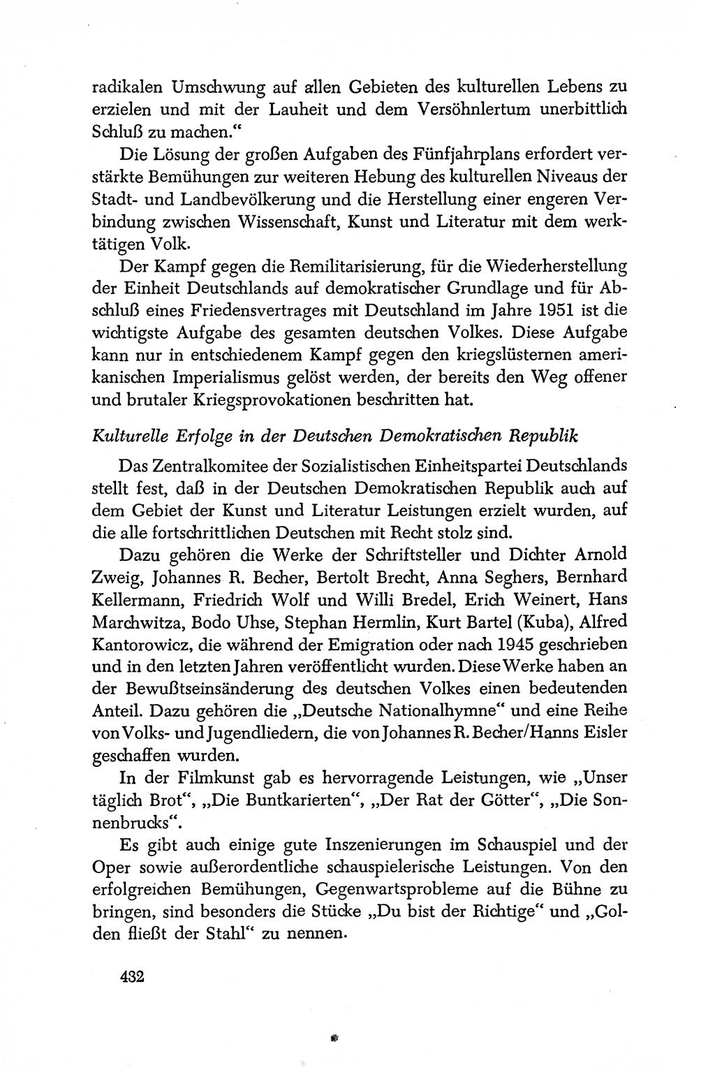 Dokumente der Sozialistischen Einheitspartei Deutschlands (SED) [Deutsche Demokratische Republik (DDR)] 1950-1952, Seite 432 (Dok. SED DDR 1950-1952, S. 432)