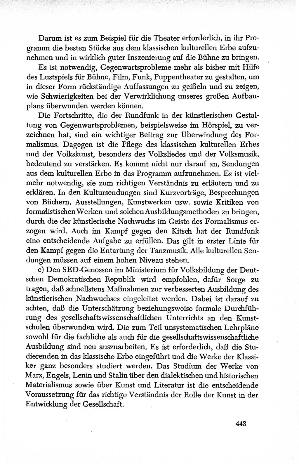 Dokumente der Sozialistischen Einheitspartei Deutschlands (SED) [Deutsche Demokratische Republik (DDR)] 1950-1952, Seite 443 (Dok. SED DDR 1950-1952, S. 443)