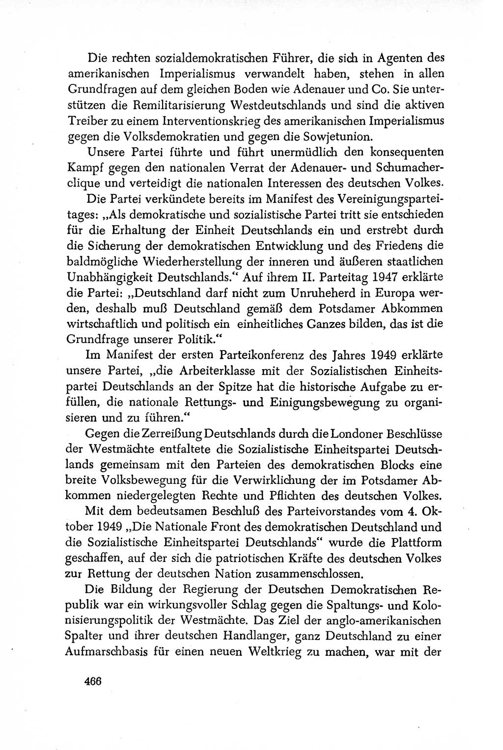 Dokumente der Sozialistischen Einheitspartei Deutschlands (SED) [Deutsche Demokratische Republik (DDR)] 1950-1952, Seite 466 (Dok. SED DDR 1950-1952, S. 466)