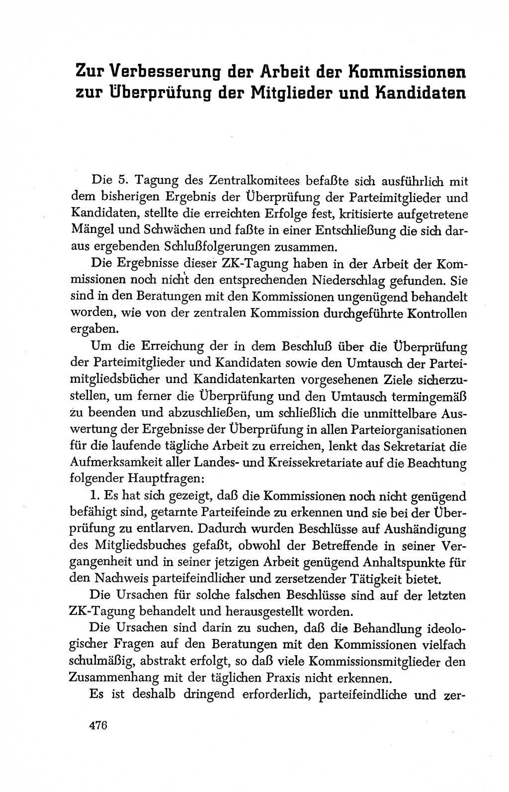 Dokumente der Sozialistischen Einheitspartei Deutschlands (SED) [Deutsche Demokratische Republik (DDR)] 1950-1952, Seite 476 (Dok. SED DDR 1950-1952, S. 476)