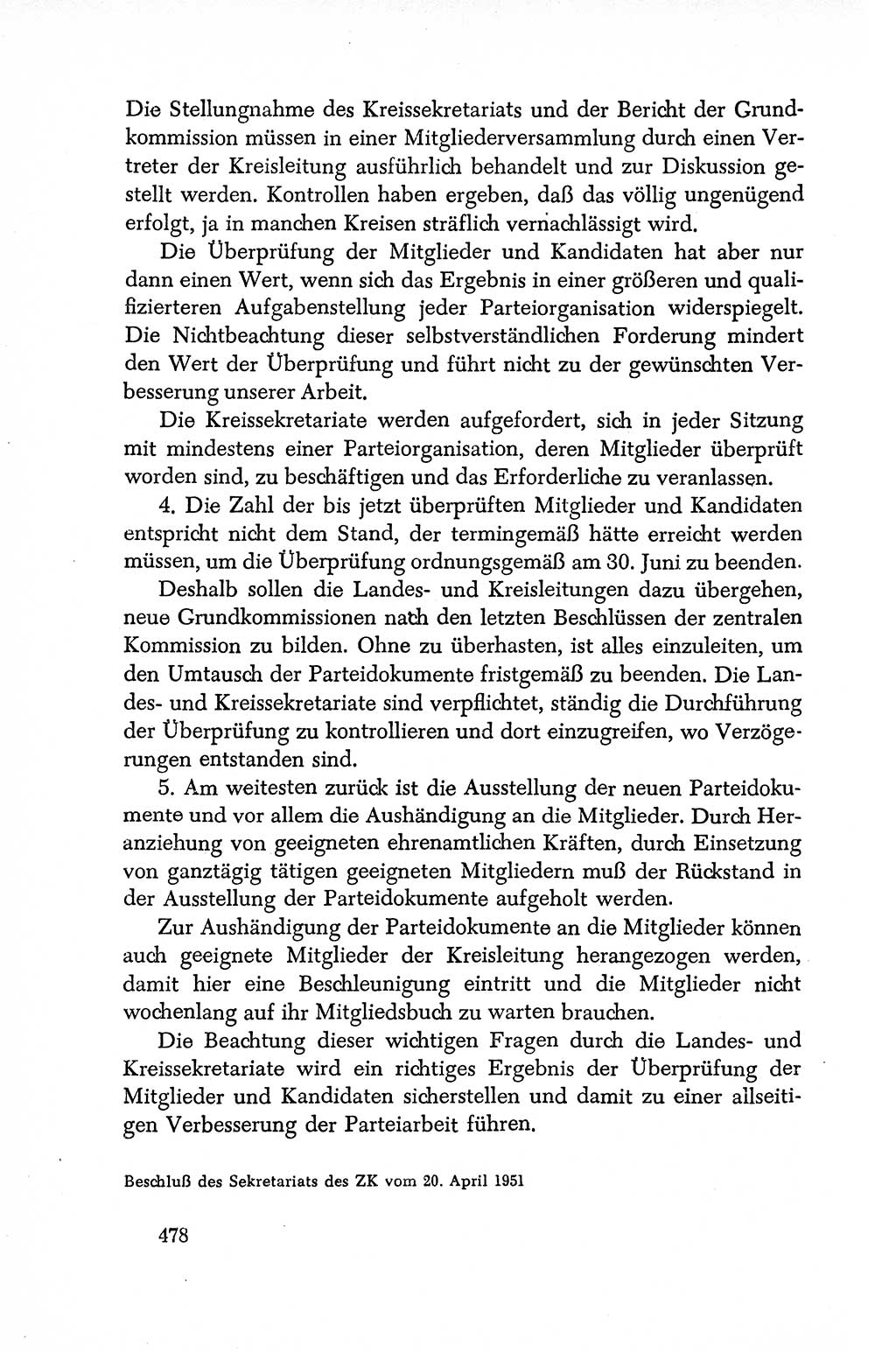 Dokumente der Sozialistischen Einheitspartei Deutschlands (SED) [Deutsche Demokratische Republik (DDR)] 1950-1952, Seite 478 (Dok. SED DDR 1950-1952, S. 478)