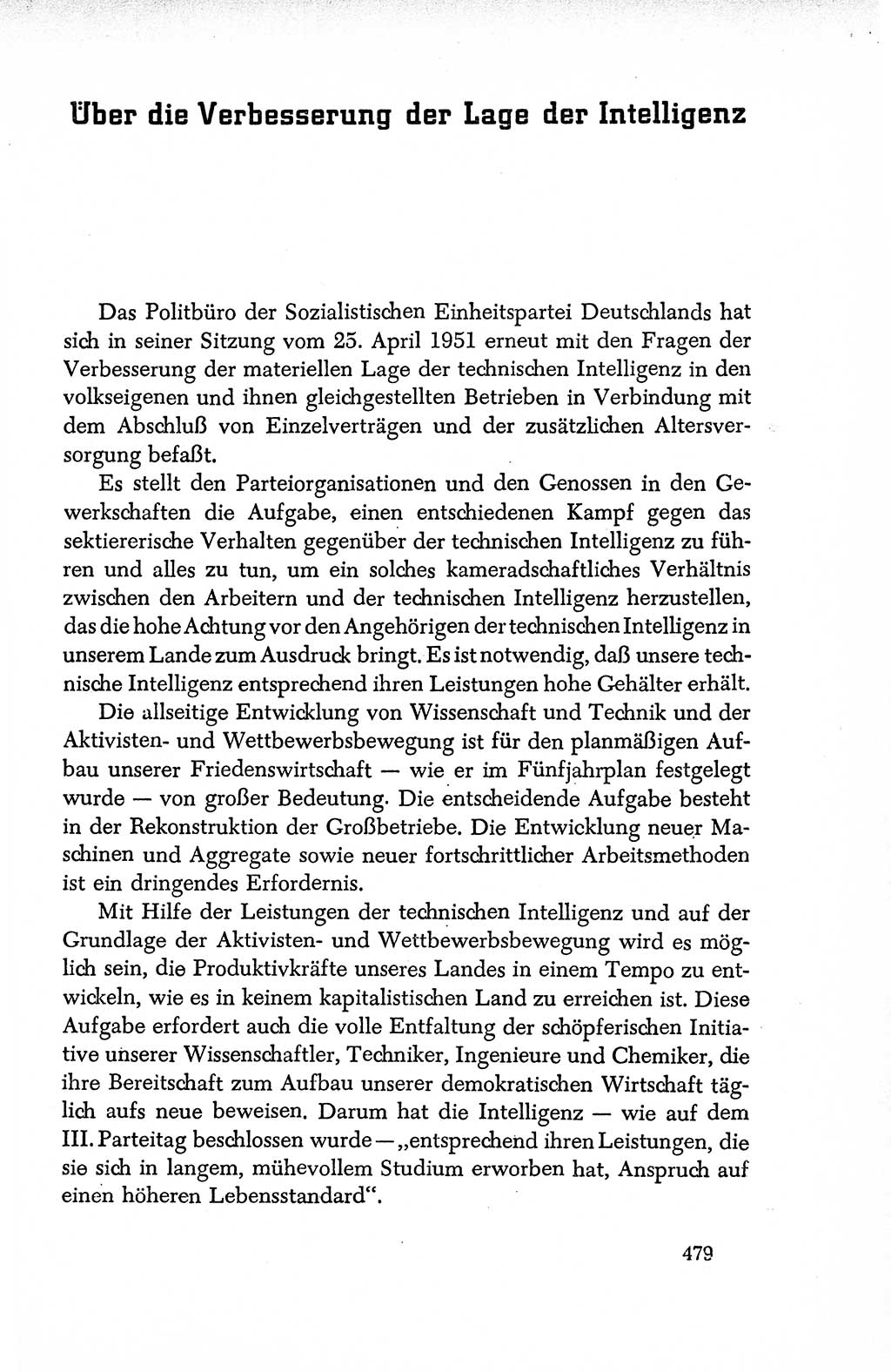 Dokumente der Sozialistischen Einheitspartei Deutschlands (SED) [Deutsche Demokratische Republik (DDR)] 1950-1952, Seite 479 (Dok. SED DDR 1950-1952, S. 479)