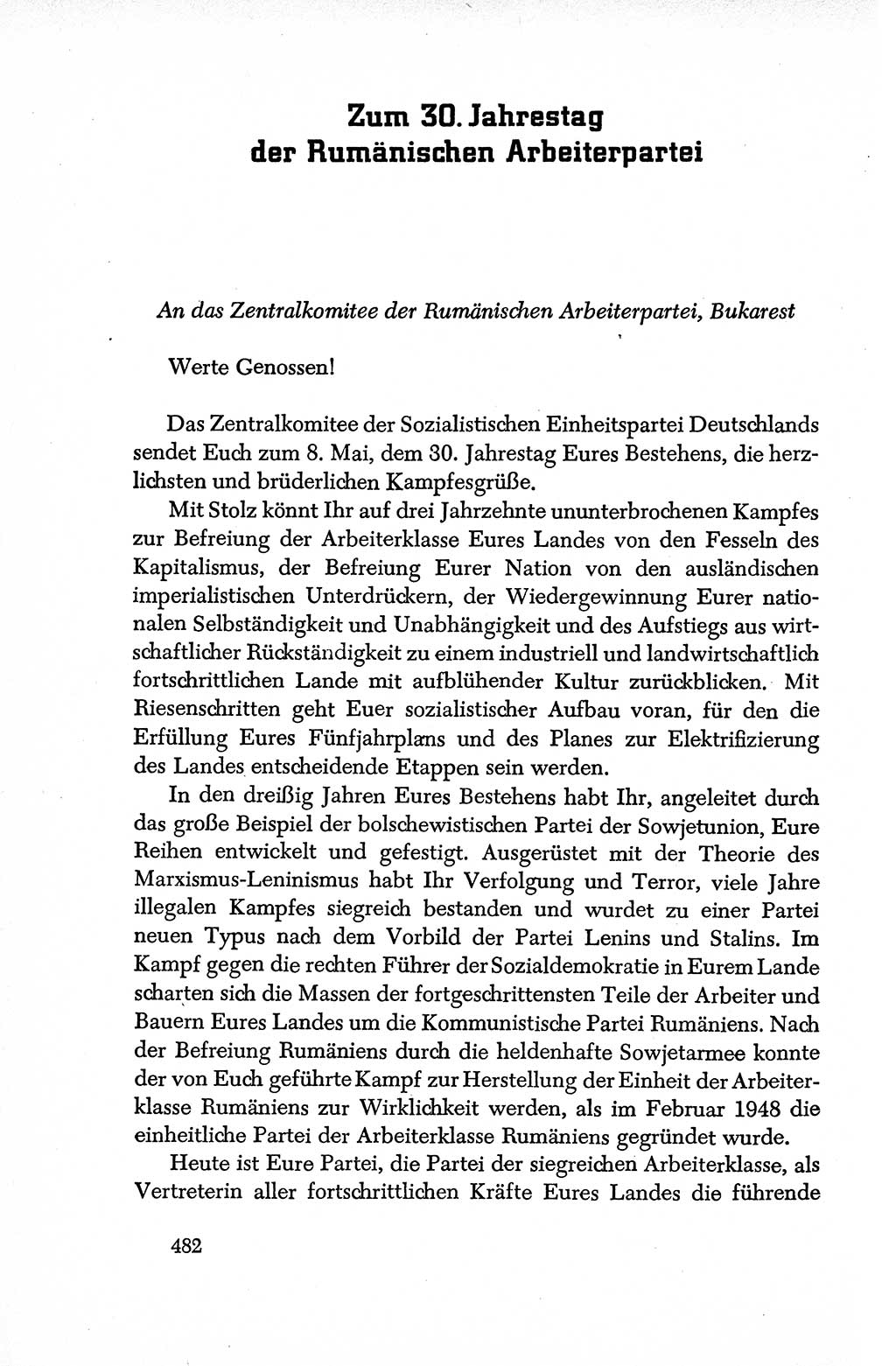 Dokumente der Sozialistischen Einheitspartei Deutschlands (SED) [Deutsche Demokratische Republik (DDR)] 1950-1952, Seite 482 (Dok. SED DDR 1950-1952, S. 482)