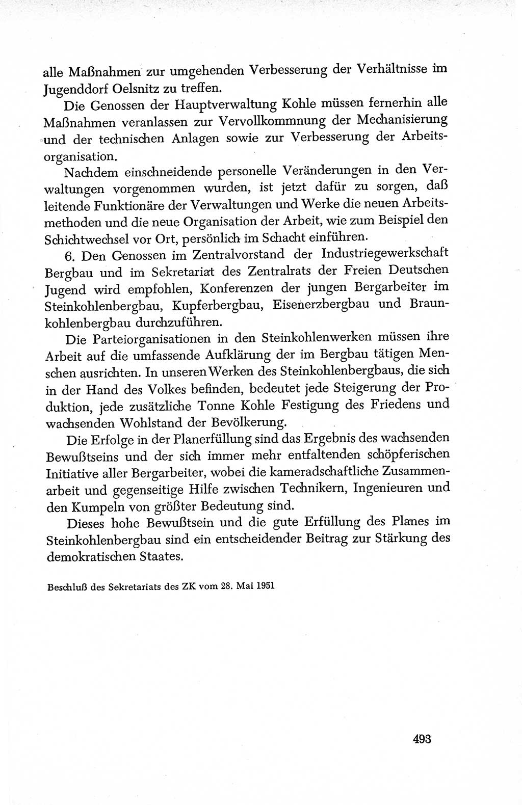 Dokumente der Sozialistischen Einheitspartei Deutschlands (SED) [Deutsche Demokratische Republik (DDR)] 1950-1952, Seite 493 (Dok. SED DDR 1950-1952, S. 493)