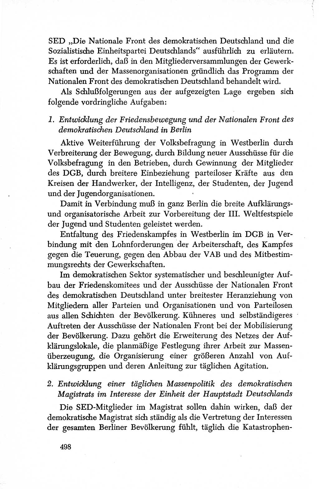 Dokumente der Sozialistischen Einheitspartei Deutschlands (SED) [Deutsche Demokratische Republik (DDR)] 1950-1952, Seite 498 (Dok. SED DDR 1950-1952, S. 498)