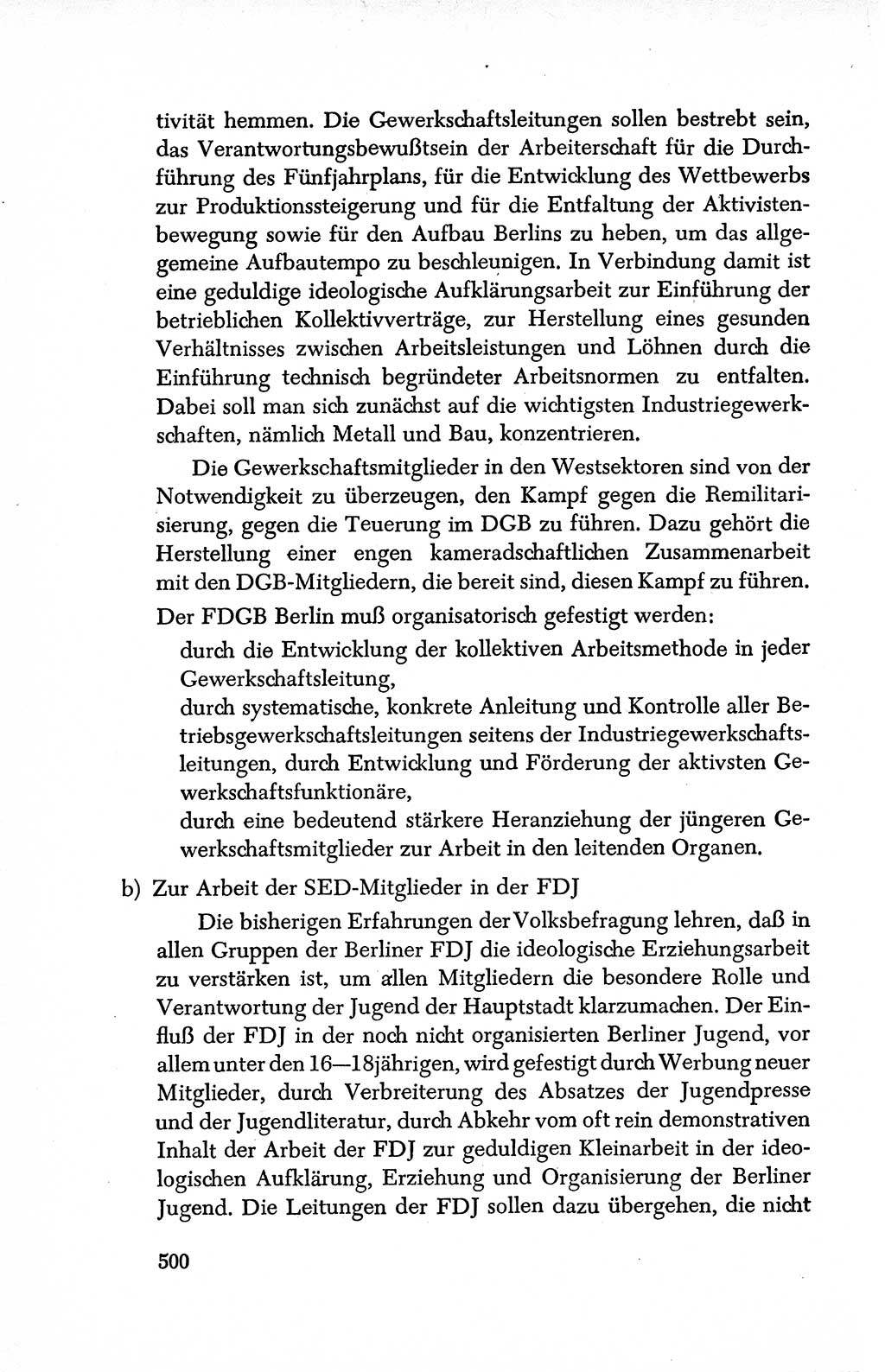 Dokumente der Sozialistischen Einheitspartei Deutschlands (SED) [Deutsche Demokratische Republik (DDR)] 1950-1952, Seite 500 (Dok. SED DDR 1950-1952, S. 500)