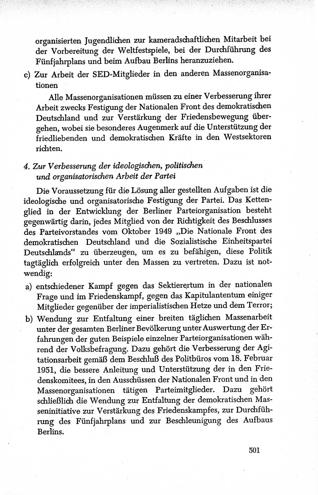 Dokumente der Sozialistischen Einheitspartei Deutschlands (SED) [Deutsche Demokratische Republik (DDR)] 1950-1952, Seite 501 (Dok. SED DDR 1950-1952, S. 501)