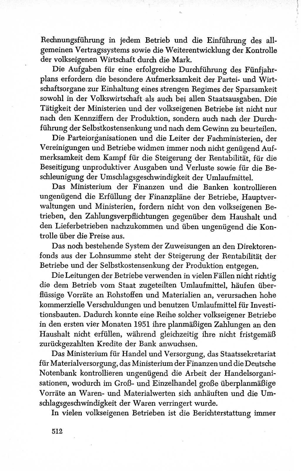 Dokumente der Sozialistischen Einheitspartei Deutschlands (SED) [Deutsche Demokratische Republik (DDR)] 1950-1952, Seite 512 (Dok. SED DDR 1950-1952, S. 512)