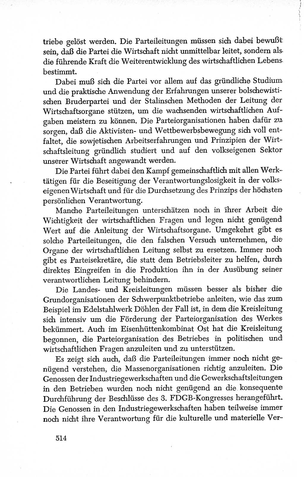 Dokumente der Sozialistischen Einheitspartei Deutschlands (SED) [Deutsche Demokratische Republik (DDR)] 1950-1952, Seite 514 (Dok. SED DDR 1950-1952, S. 514)