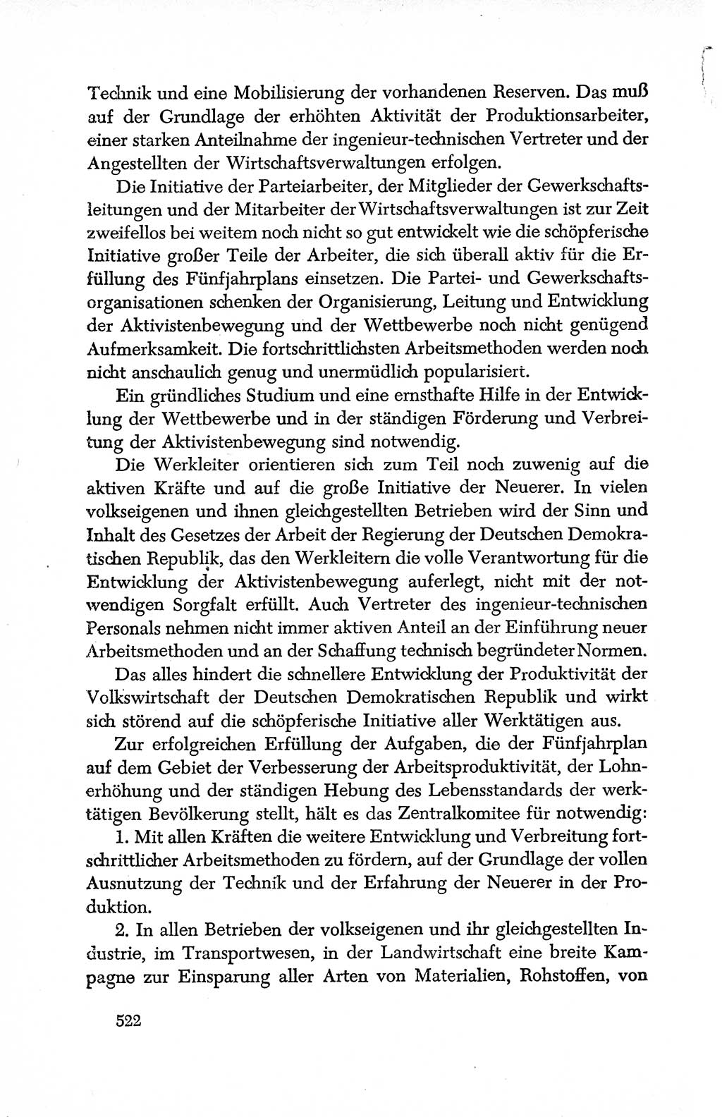 Dokumente der Sozialistischen Einheitspartei Deutschlands (SED) [Deutsche Demokratische Republik (DDR)] 1950-1952, Seite 522 (Dok. SED DDR 1950-1952, S. 522)