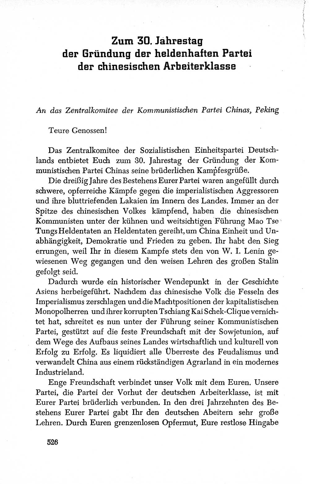 Dokumente der Sozialistischen Einheitspartei Deutschlands (SED) [Deutsche Demokratische Republik (DDR)] 1950-1952, Seite 526 (Dok. SED DDR 1950-1952, S. 526)