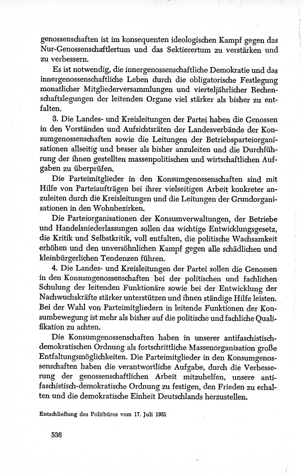 Dokumente der Sozialistischen Einheitspartei Deutschlands (SED) [Deutsche Demokratische Republik (DDR)] 1950-1952, Seite 536 (Dok. SED DDR 1950-1952, S. 536)