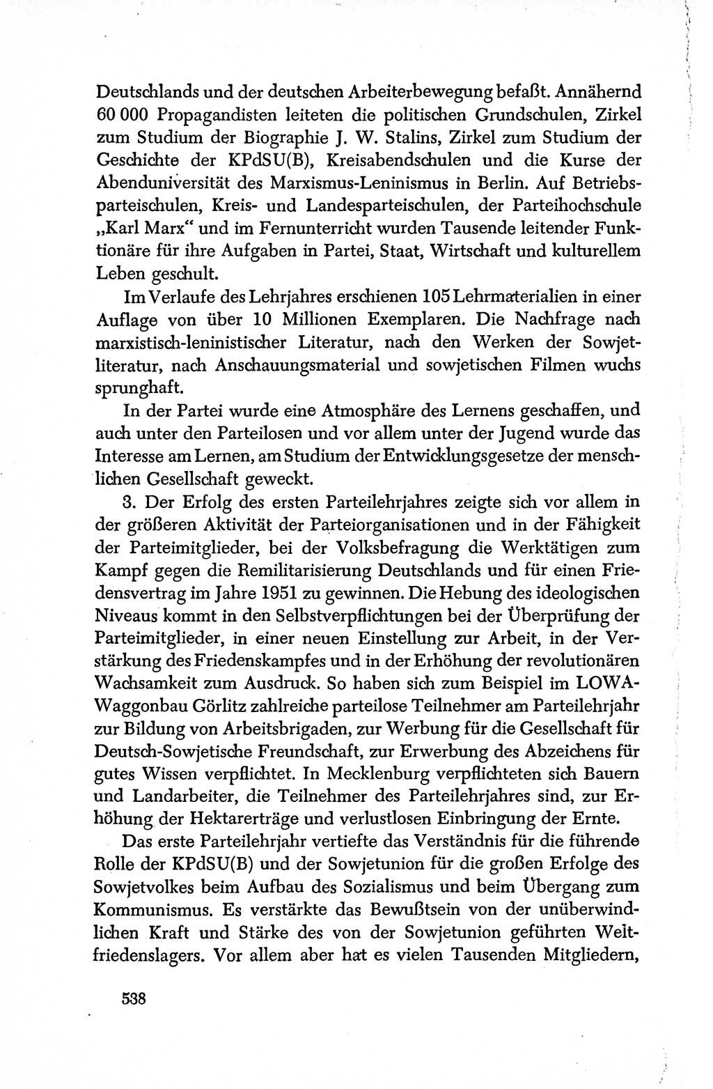 Dokumente der Sozialistischen Einheitspartei Deutschlands (SED) [Deutsche Demokratische Republik (DDR)] 1950-1952, Seite 538 (Dok. SED DDR 1950-1952, S. 538)