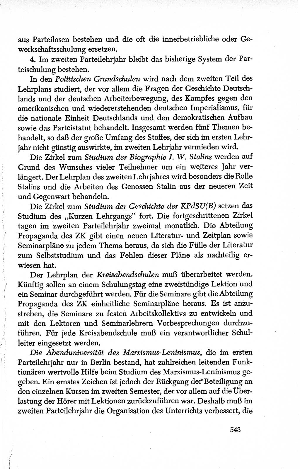 Dokumente der Sozialistischen Einheitspartei Deutschlands (SED) [Deutsche Demokratische Republik (DDR)] 1950-1952, Seite 543 (Dok. SED DDR 1950-1952, S. 543)