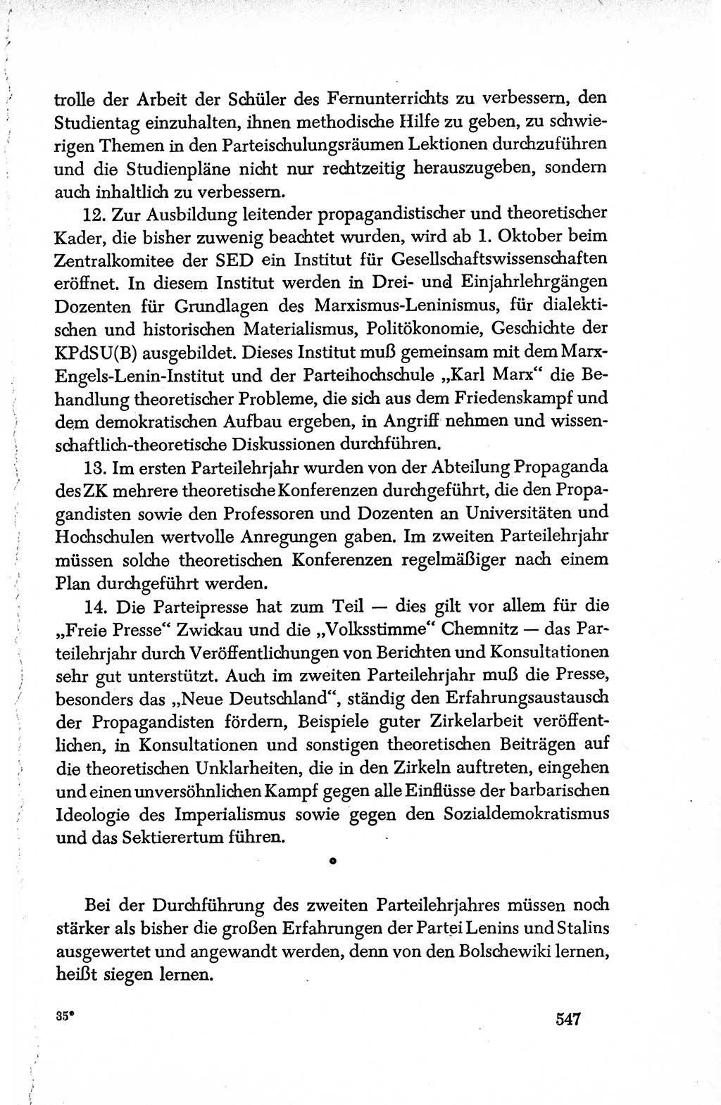Dokumente der Sozialistischen Einheitspartei Deutschlands (SED) [Deutsche Demokratische Republik (DDR)] 1950-1952, Seite 547 (Dok. SED DDR 1950-1952, S. 547)