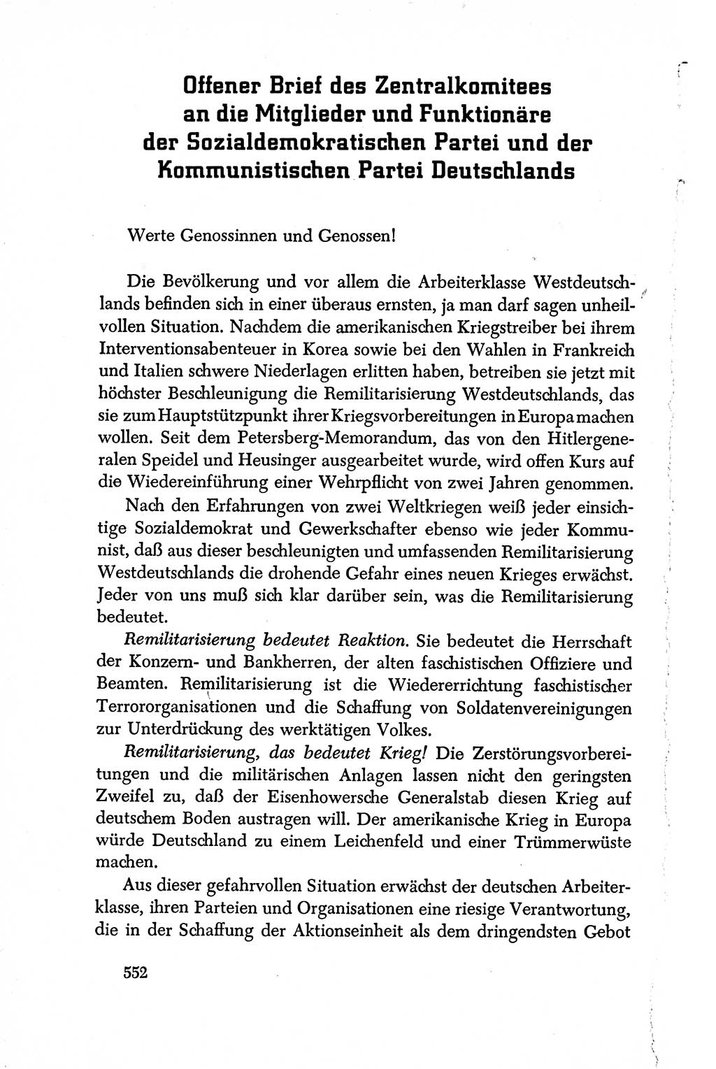 Dokumente der Sozialistischen Einheitspartei Deutschlands (SED) [Deutsche Demokratische Republik (DDR)] 1950-1952, Seite 552 (Dok. SED DDR 1950-1952, S. 552)