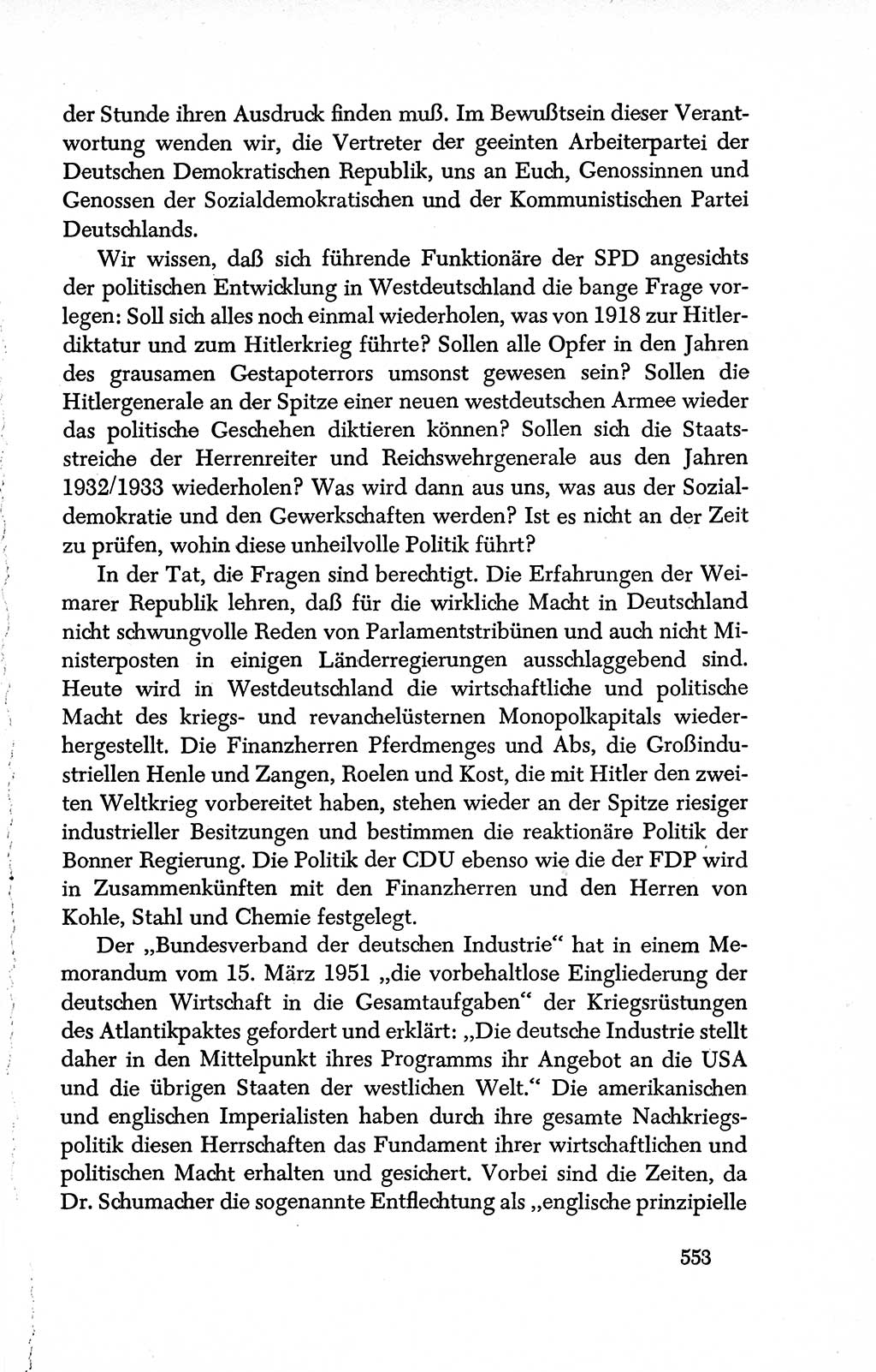 Dokumente der Sozialistischen Einheitspartei Deutschlands (SED) [Deutsche Demokratische Republik (DDR)] 1950-1952, Seite 553 (Dok. SED DDR 1950-1952, S. 553)