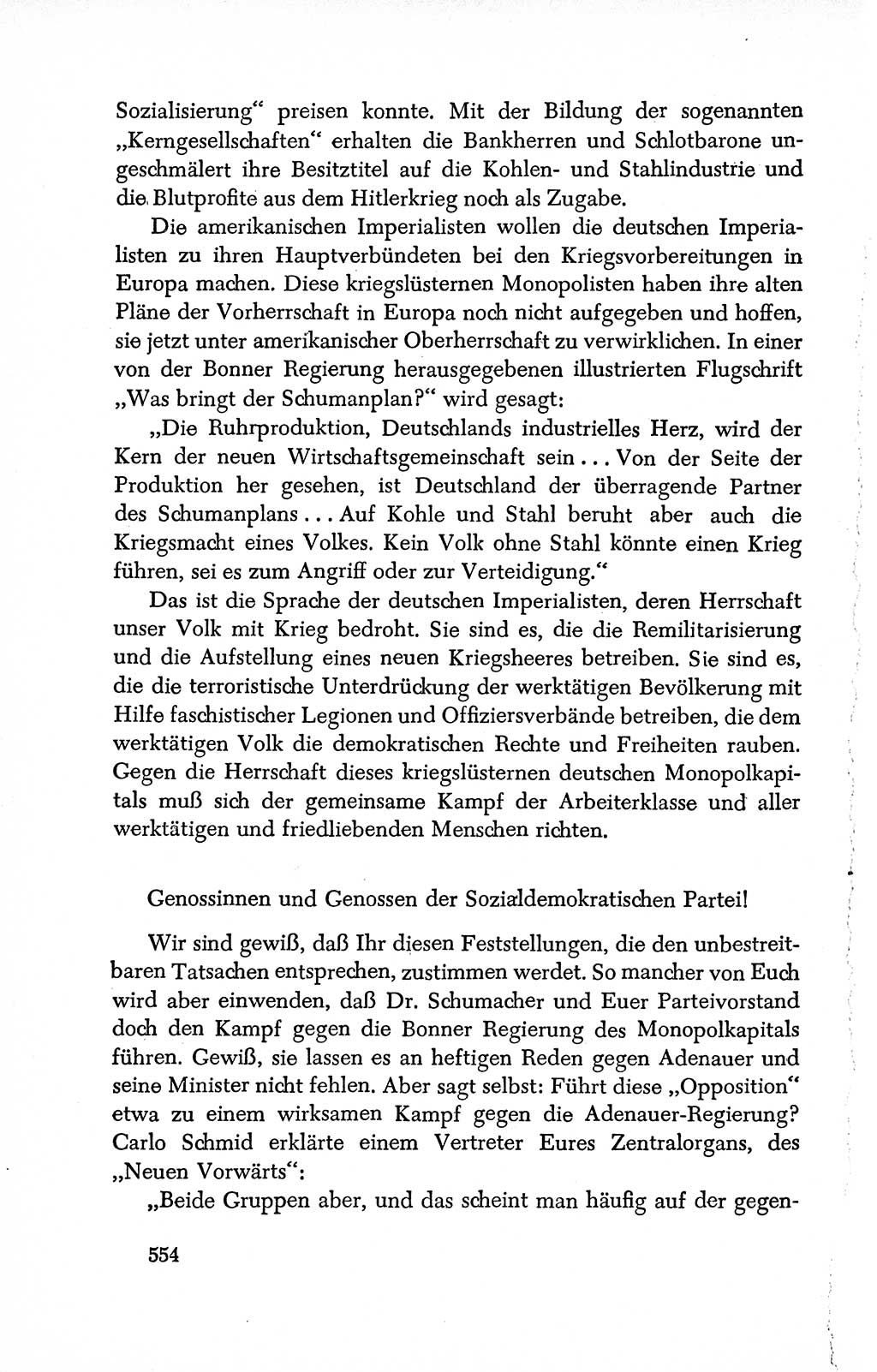 Dokumente der Sozialistischen Einheitspartei Deutschlands (SED) [Deutsche Demokratische Republik (DDR)] 1950-1952, Seite 554 (Dok. SED DDR 1950-1952, S. 554)