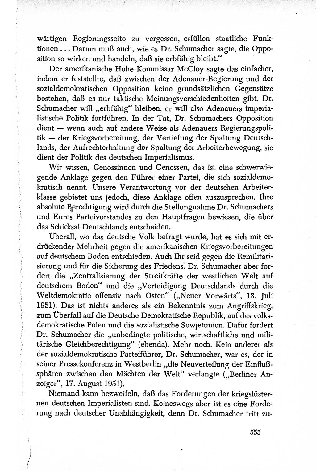 Dokumente der Sozialistischen Einheitspartei Deutschlands (SED) [Deutsche Demokratische Republik (DDR)] 1950-1952, Seite 555 (Dok. SED DDR 1950-1952, S. 555)